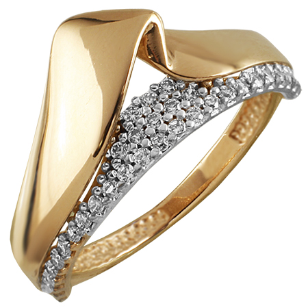 Кольцо, золото, фианит, 01-114558